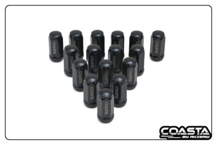 COASTA - Special Balck Electrophoresis M14x1.5 Wheel Lugnuts | 45 Long , 19 Across flat, 14x1.5 Screw thread